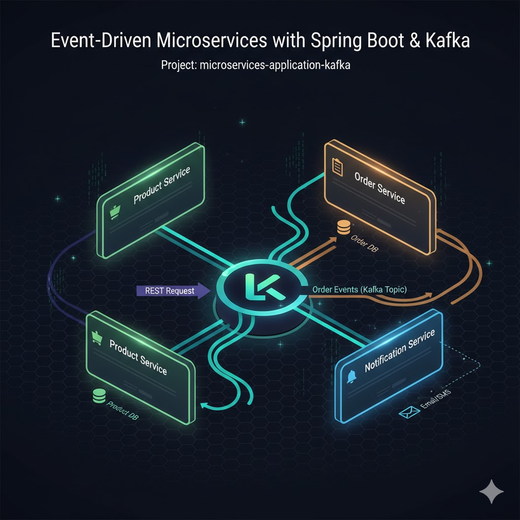 Imagem de Microsserviços interconectados pelo Kafka